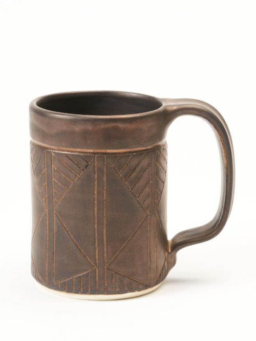 Leslie Green Guilbault metallic glaze mug.