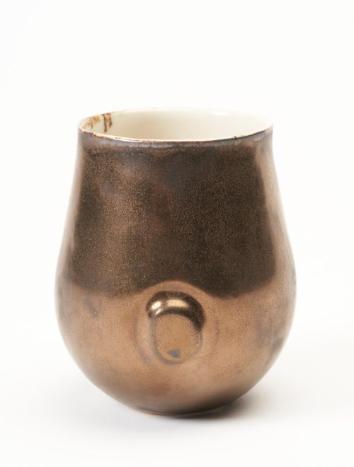 Artisan-made metallic glaze cup by Lisa Gluckin.
