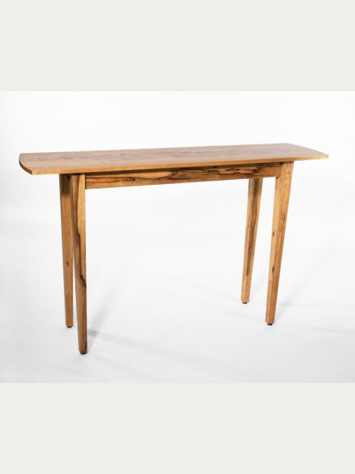 Hall table hade from sustainably grown black limba by Robin South.