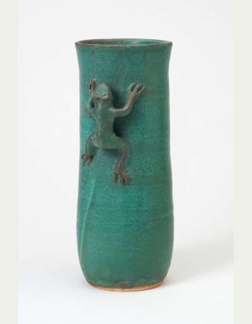 Ceramic frog vase by Hog Hill Pottery.