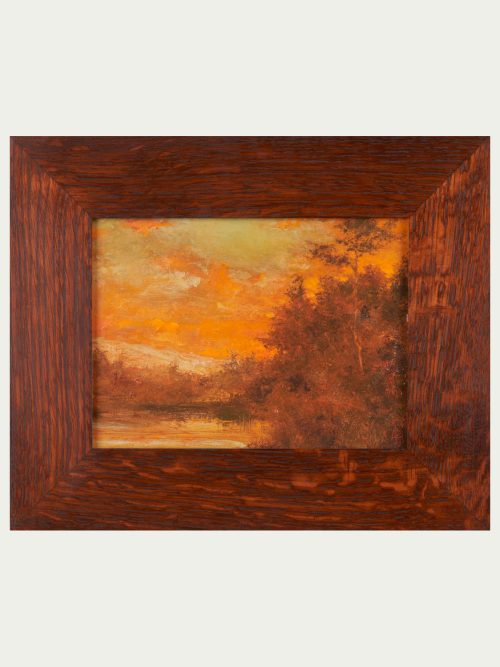 An original oil painting titled A Fiery Sky by Shawn Krueger.