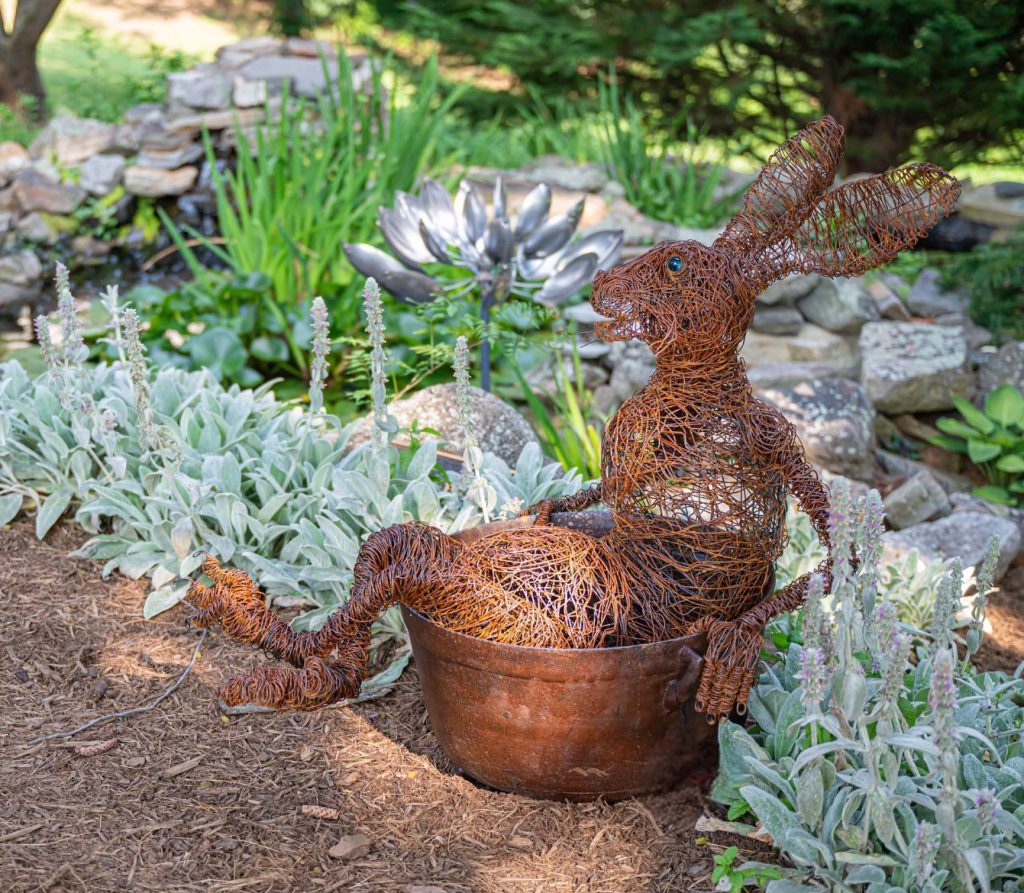 A Josh Cote sculpture on display at the Enchanted Garden Art Show in Asheville.