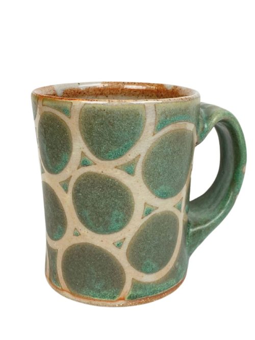 Ceramic circle mug by pottery Julie covington.