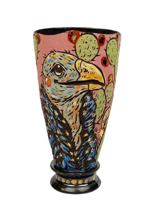 Ceramic vulture goblet by Lawful Studios.