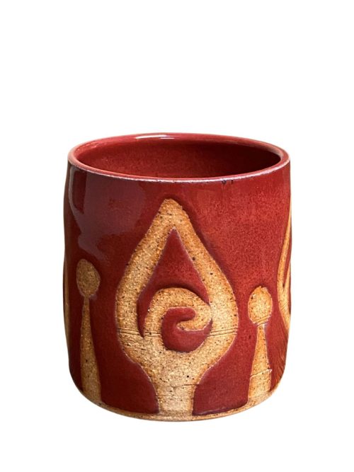 Red rocks cup by Mangum Pottery in Weaverville, NC.