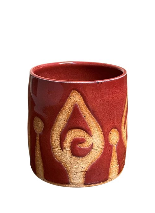 Red rocks cup by Mangum Pottery in Weaverville, NC.