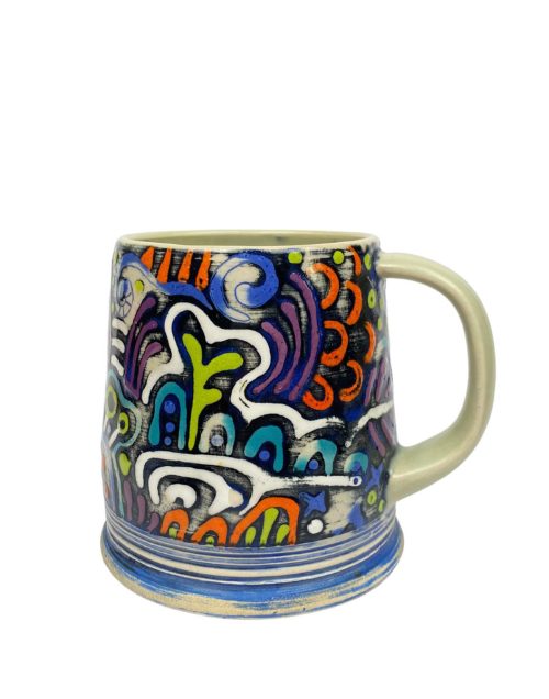 Ceramic stein handcrafted by Broken Arrow, OK artist Ruth Hesse.