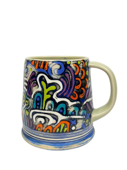 Ceramic stein handcrafted by Broken Arrow, OK artist Ruth Hesse.