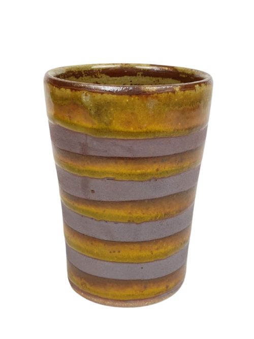 Artisan made stripe cup by Julie covington.